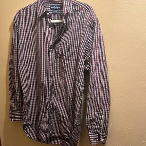 Ralph Lauren Blue Label Men's Red and Blue Checkered Shirt